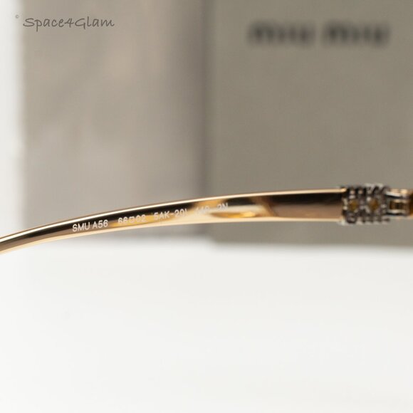 Miu Miu Women Sunglasses Gold Purple Brown Pilot MUA56S 5AK20I NEW AUTHENTIC main image 3